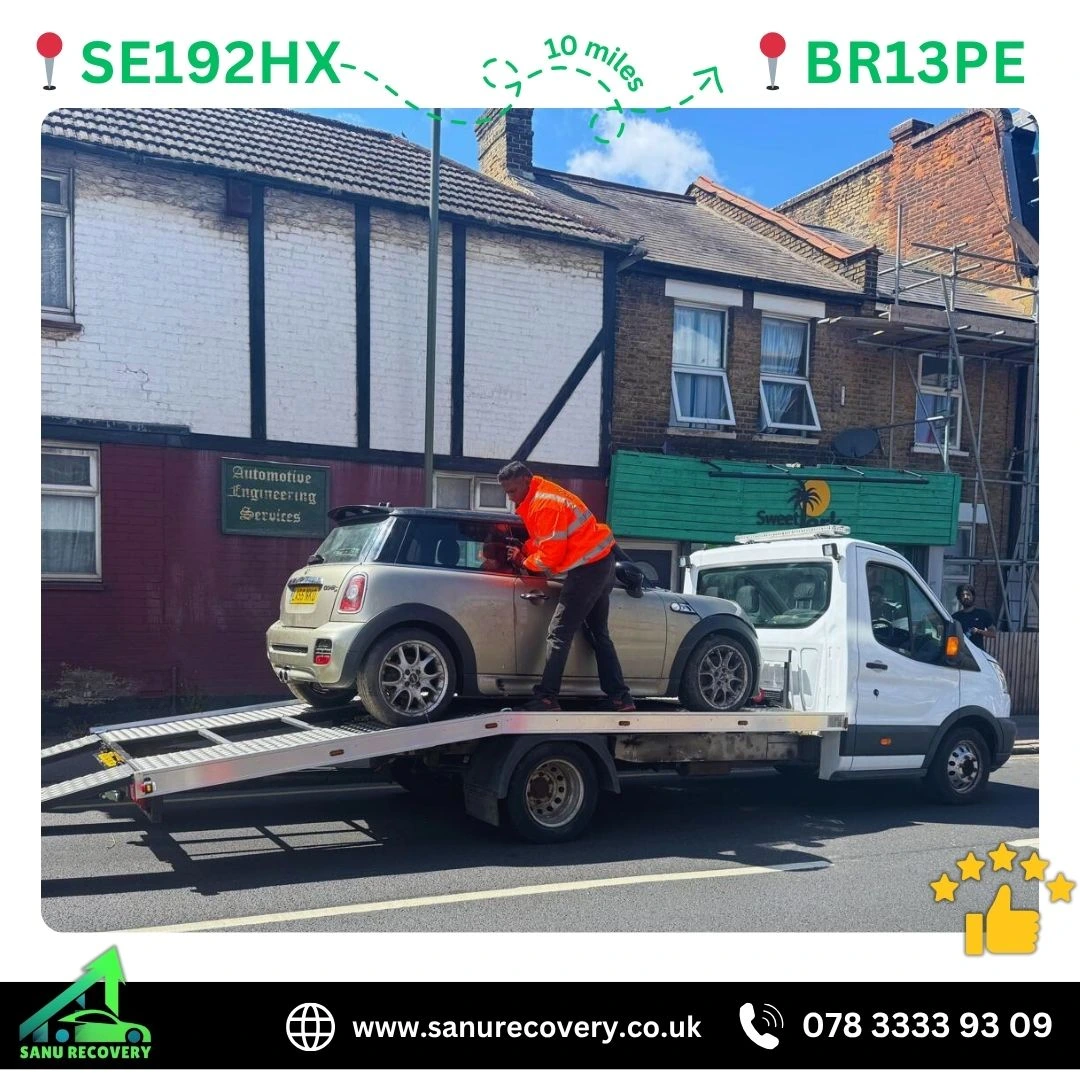 Car breakdown recovery service in Orpington - Fast emergency roadside assistance by Sanu Recovery